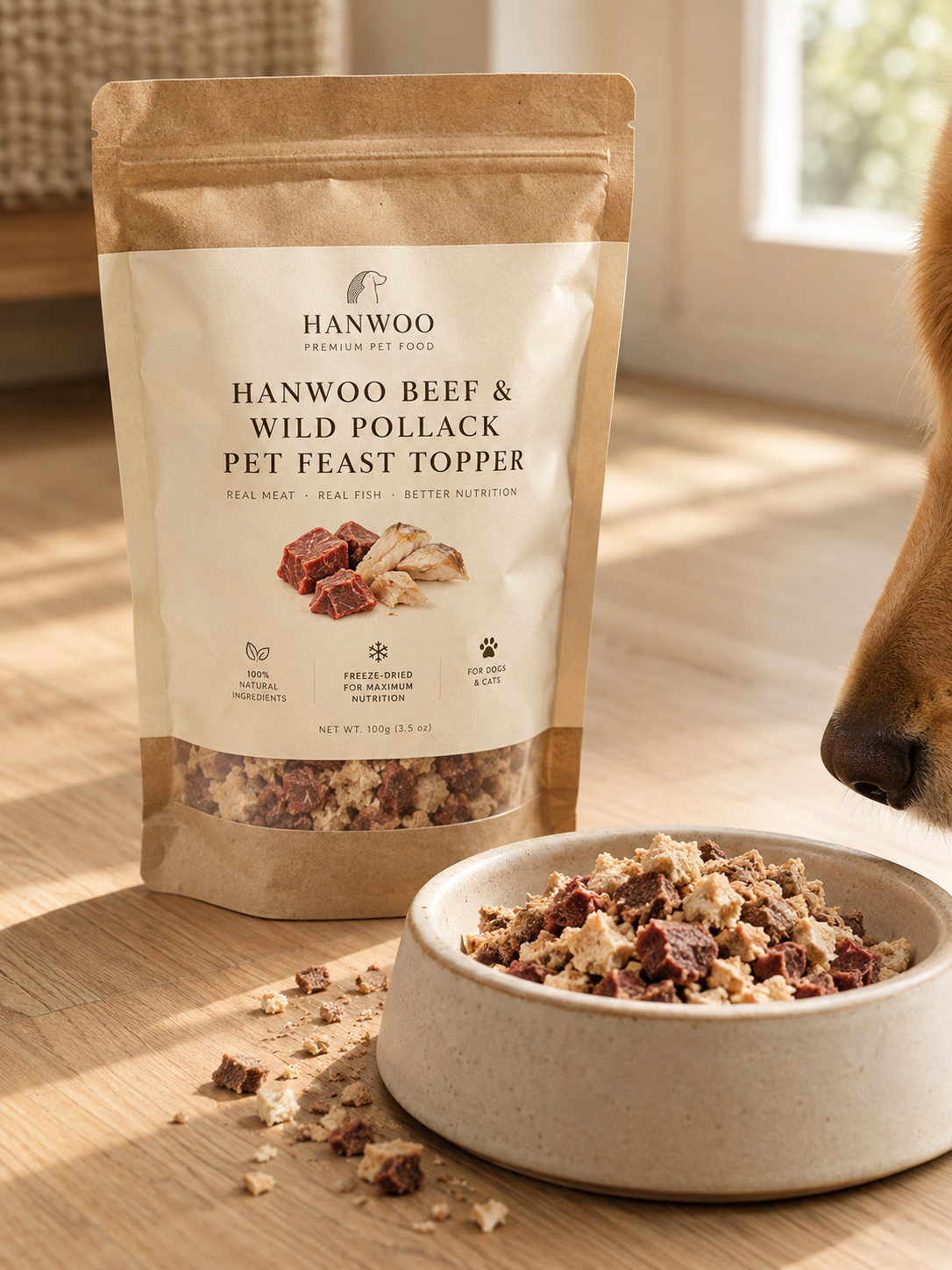 Freeze-Dried Hanwoo Beef & Wild Pollack Pet Feast Topper